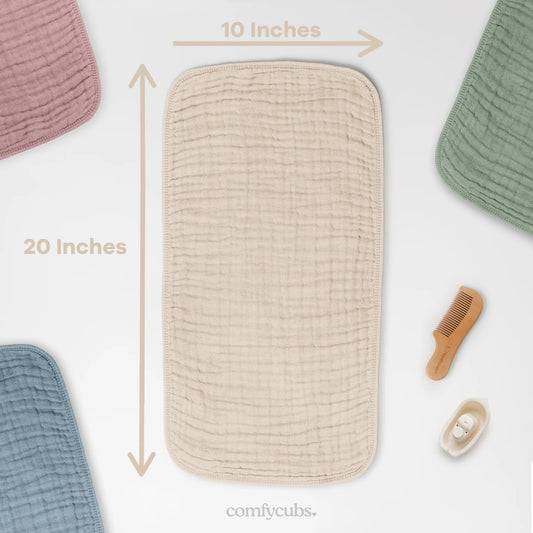 Muslin Burp Cloths- Sand 6 Pack