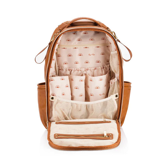 Boss Plus™ Large Diaper Bag Backpack-Cognac