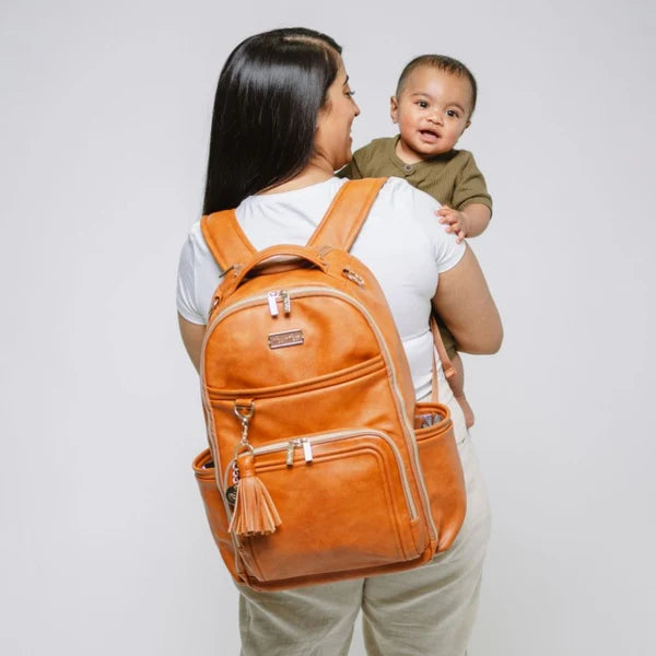 Boss Plus™ Large Diaper Bag Backpack-Cognac