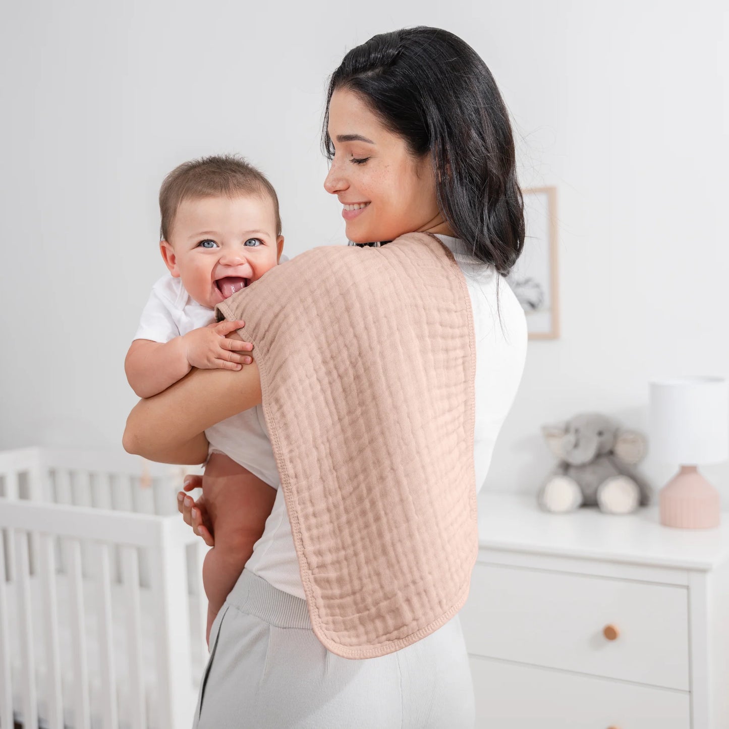 Muslin Burp Cloths-Blush 6 Pack