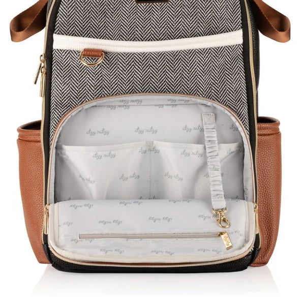 Boss Plus™ Large Diaper Bag Backpack-Coffee & Cream