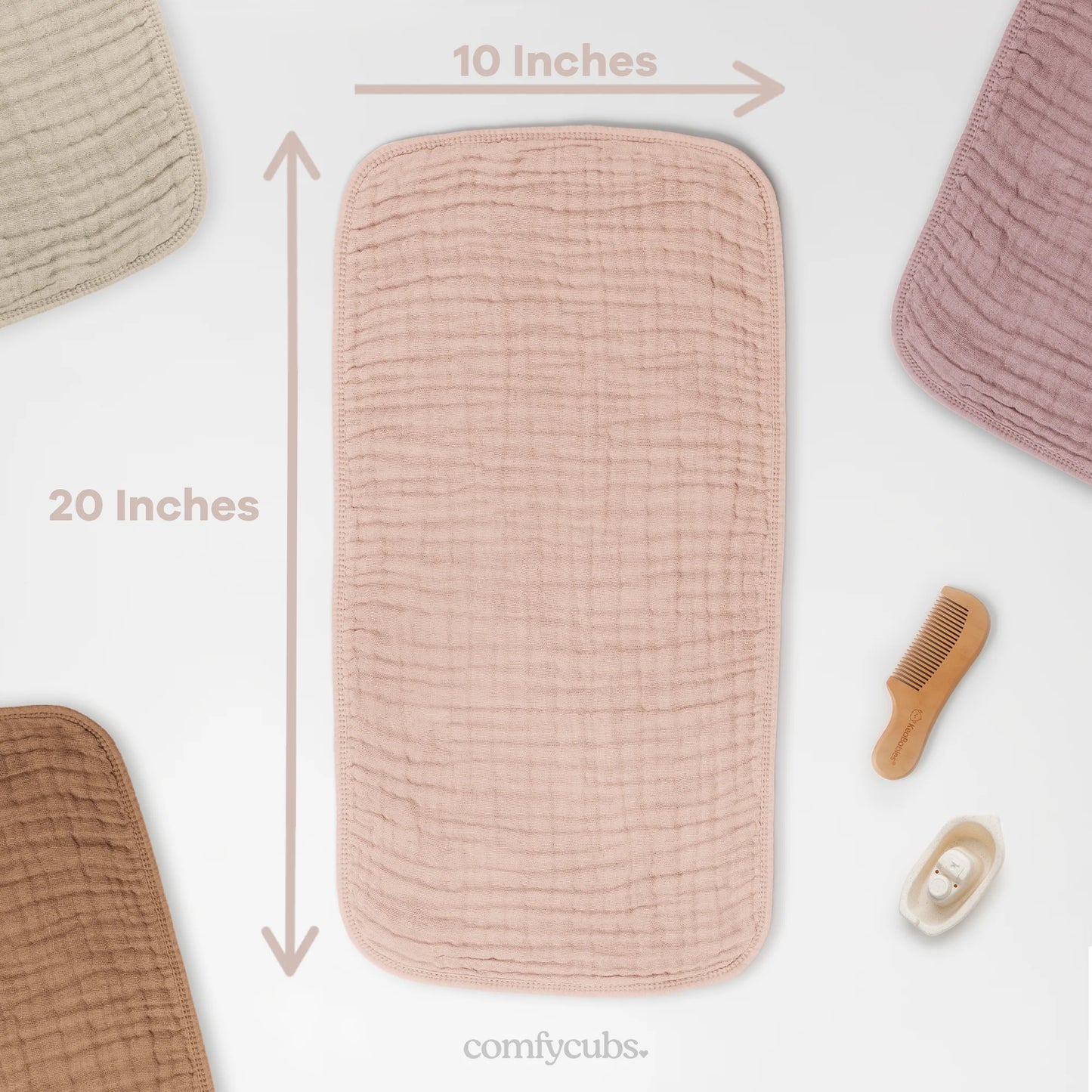 Muslin Burp Cloths-Blush 6 Pack