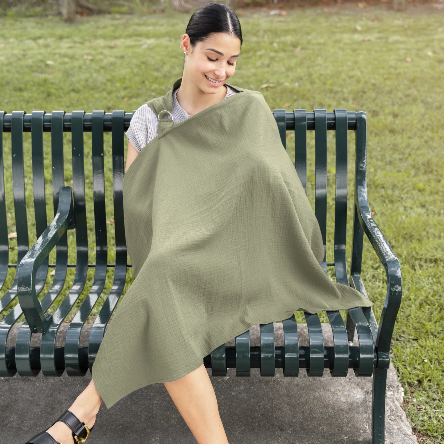 Muslin Nursing Cover-Sage