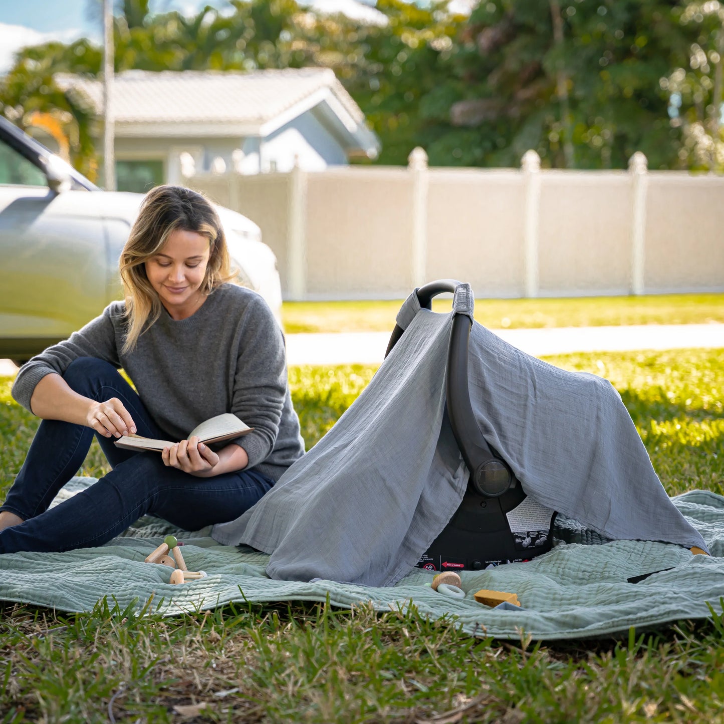 Car Seat cover- Pacific Blue