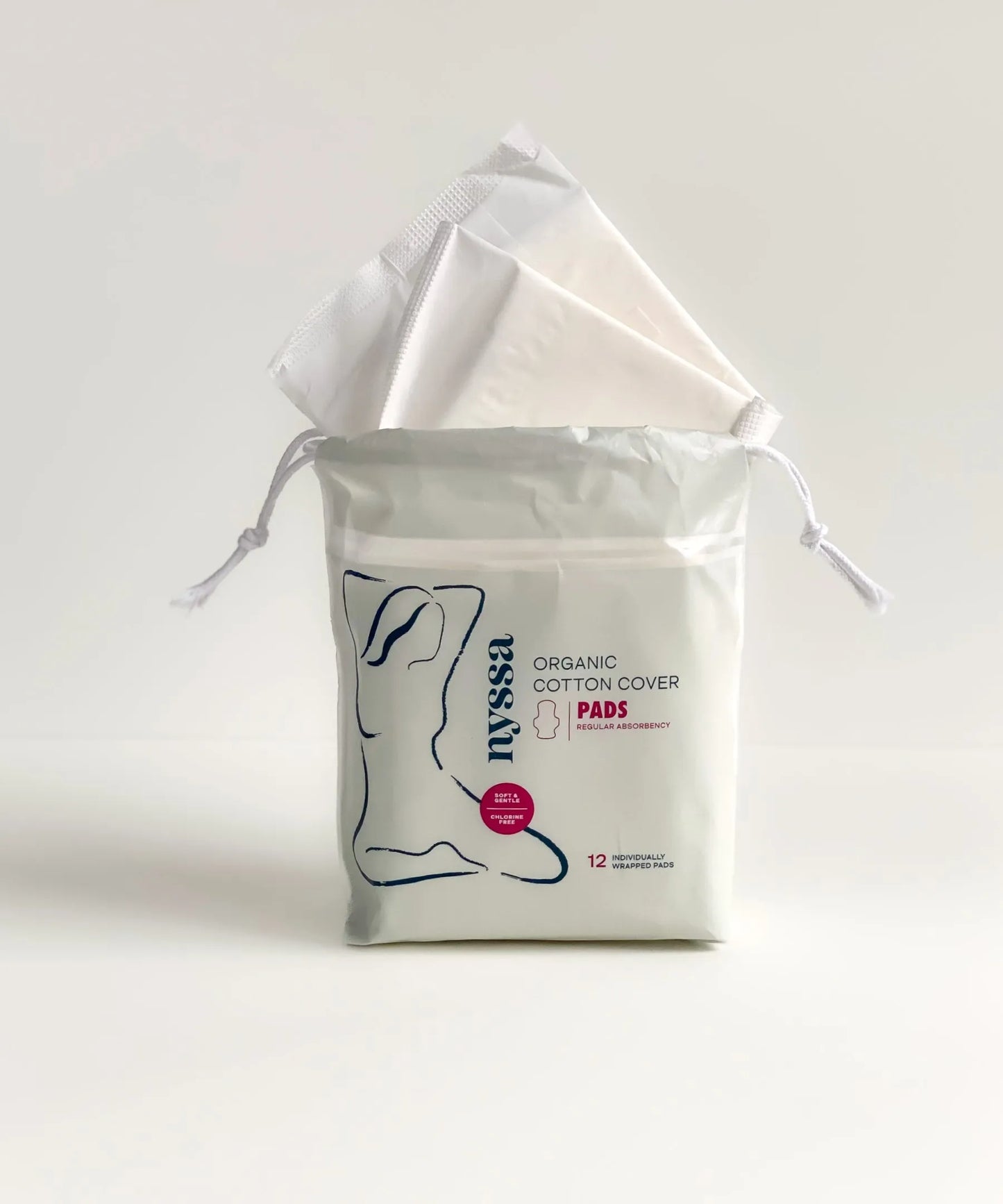 Organic Cotton Cover Regular Absorbency Pads-12 Pack